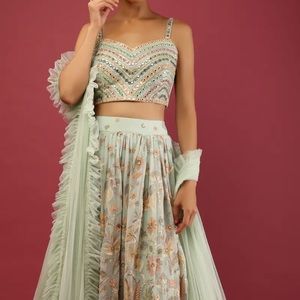 Mint Green Lehenga Choli In Georgette
